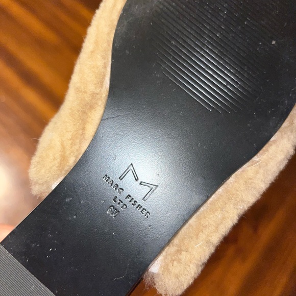 Marc Fisher Sabrinna Shearling Fur Pointed Mules - Picture 3 of 7